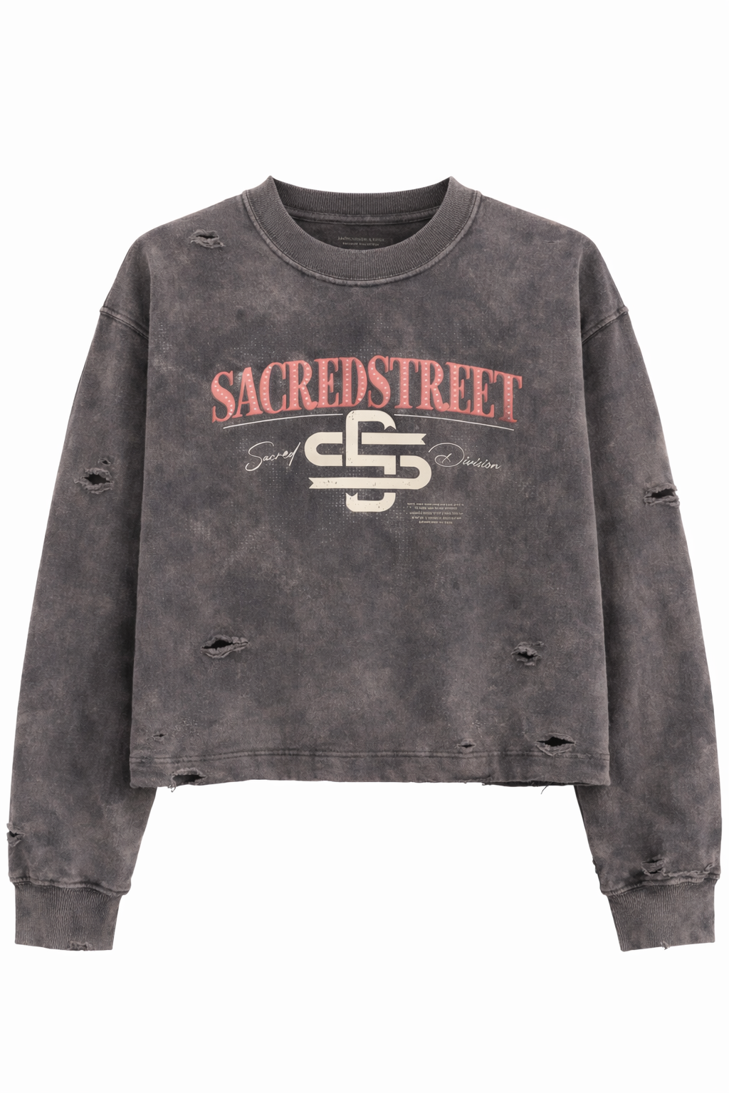 Washed Grey Boxy Long sleeve "SacredStreet"